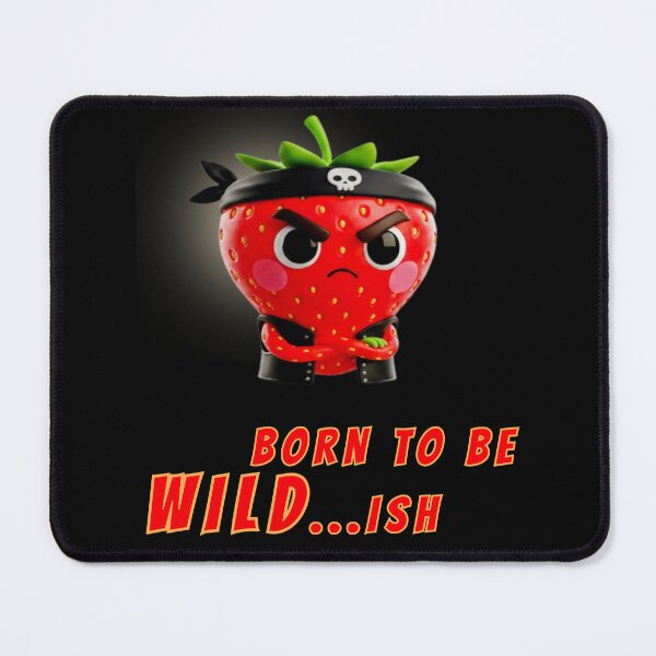 Item preview, Funny Wild Strawberry Biker – Born to be Wild-ish – Cute 3D Fruit Character designed and sold by Anyshca.