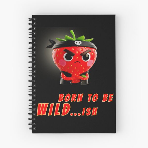Item preview, Funny Wild Strawberry Biker – Born to be Wild-ish – Cute 3D Fruit Character designed and sold by Anyshca.
