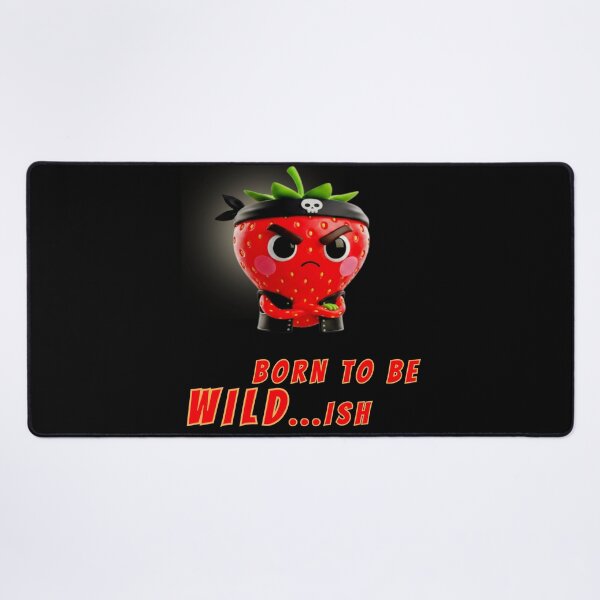 Item preview, Funny Wild Strawberry Biker – Born to be Wild-ish – Cute 3D Fruit Character designed and sold by Anyshca.