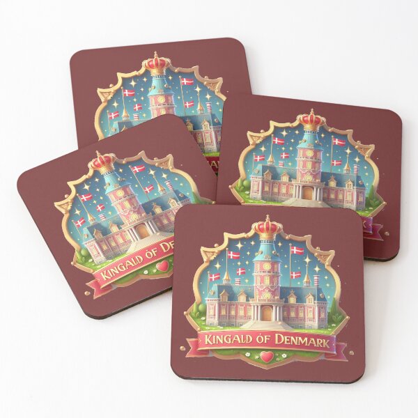 Item preview,  Royal Kingdom of Denmark – Fairytale Nordic Palace Style Label with Danish Flag  designed and sold by PaintMeWorld.