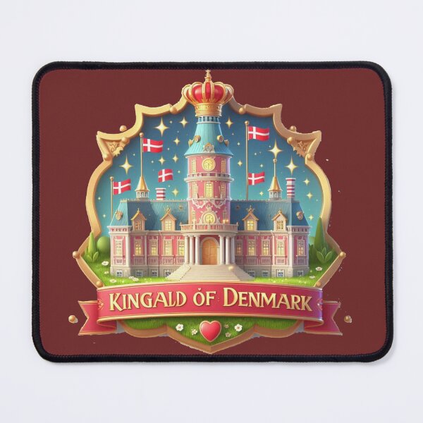 Item preview, Royal Kingdom of Denmark – Fairytale Nordic Palace Style Label with Danish Flag designed and sold by PaintMeWorld.