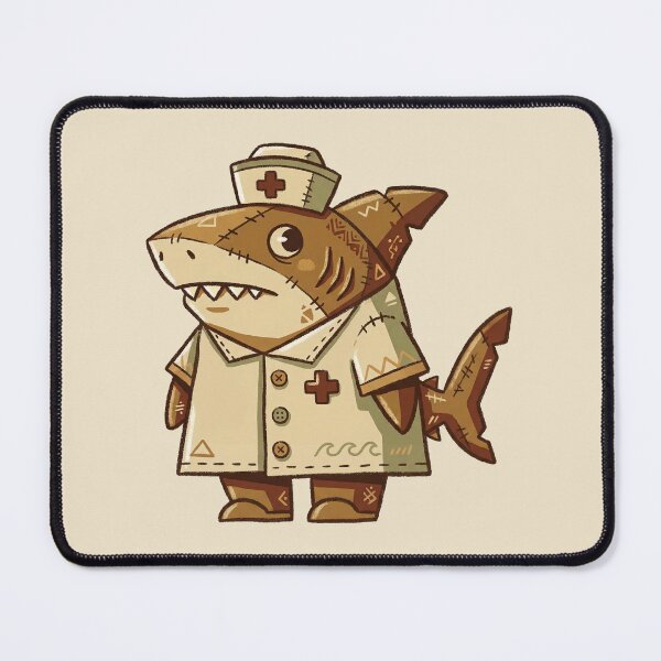 Item preview, Shark Nurse Cute Patchwork Doll Medical Sea Creature Pun designed and sold by Magnificent Lizard.