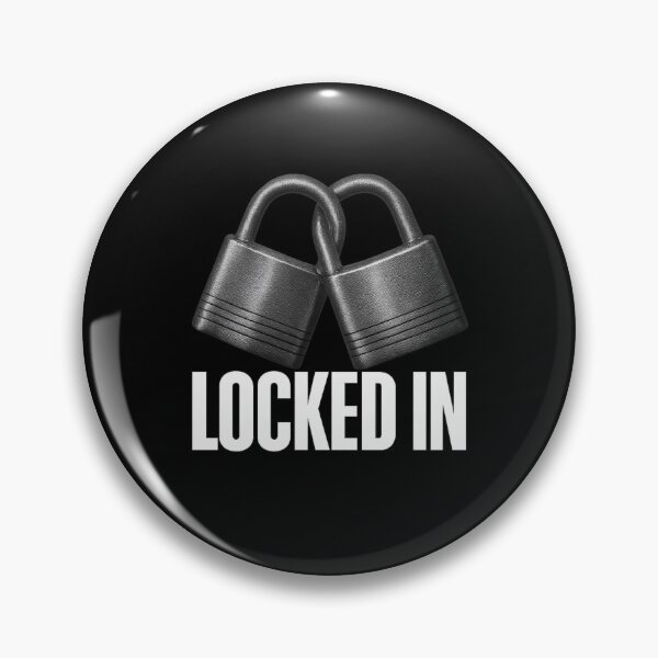 Item preview, LOCKED IN - Interlocked Padlocks Bold Typography Design designed and sold by MKreative Studio.