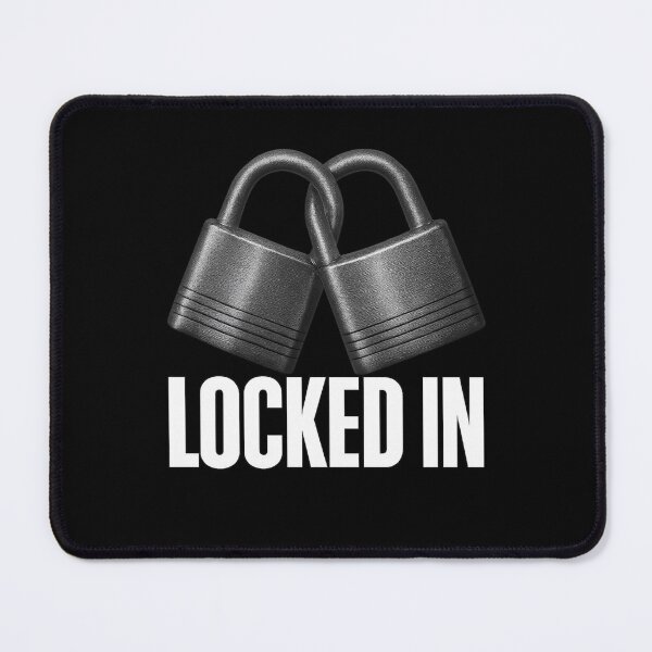 Item preview, LOCKED IN - Interlocked Padlocks Bold Typography Design designed and sold by MKreative Studio.