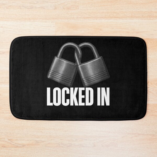 Item preview, LOCKED IN - Interlocked Padlocks Bold Typography Design designed and sold by MKreative Studio.