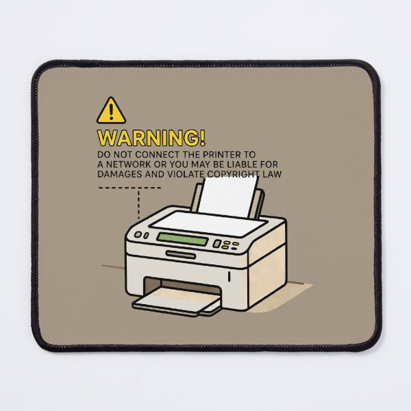 Item preview, Funny Printer Warning Copyright Law Violation Office Humor Art designed and sold by SplashTastic.