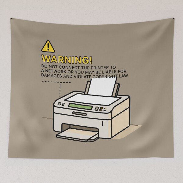 Item preview, Funny Printer Warning Copyright Law Violation Office Humor Art designed and sold by SplashTastic.