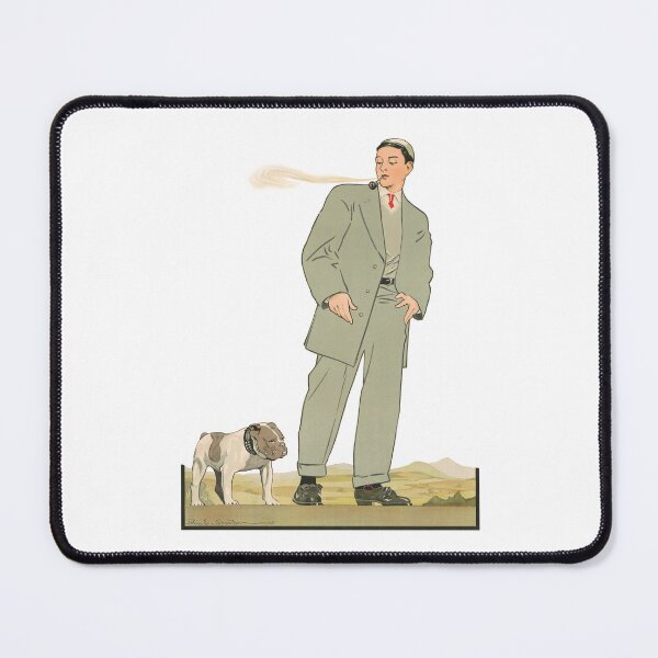 Item preview, Vintage man & Dog illustration. John E, Sheridan. designed and sold by Shoot-The-Moon.