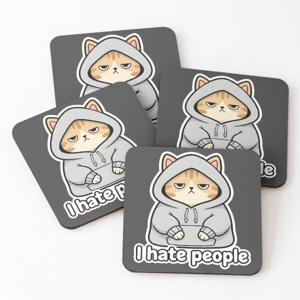 Item preview, Grumpy Hoodie Cat - I Hate People | Introverted Sarcasm Cat designed and sold by Fuechse.