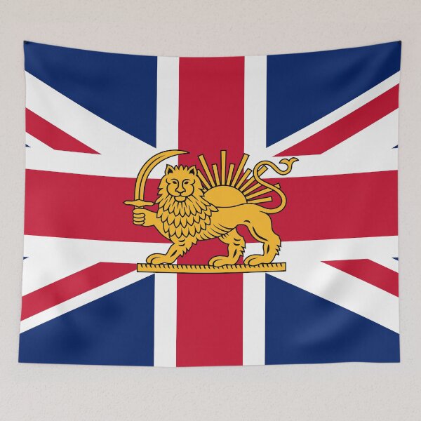 Item preview, British–Iranian Heritage Flag | Lion and Sun Meets the Union Jack designed and sold by FlagX.