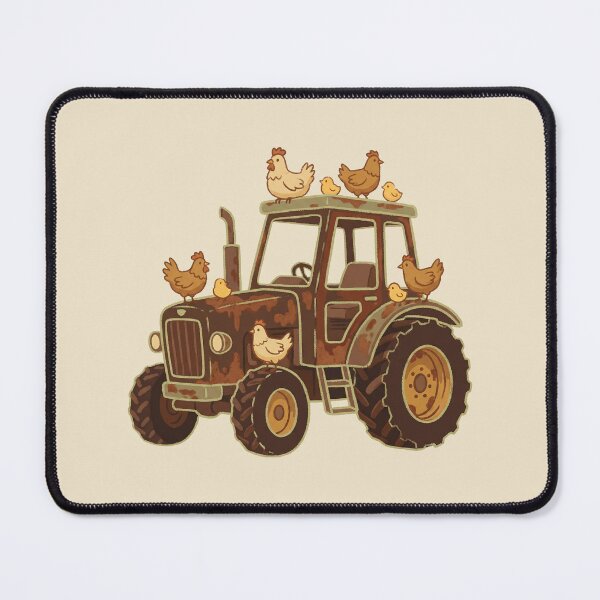 Item preview, Rusty Tractor Chickens, Vintage Farm Life Illustration, Countryside Aesthetic designed and sold by Magnificent Lizard.