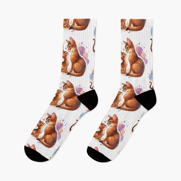 Item preview, Cute Watercolor Ginger Cat Mom and Kitten designed and sold by BigBlueArt.
