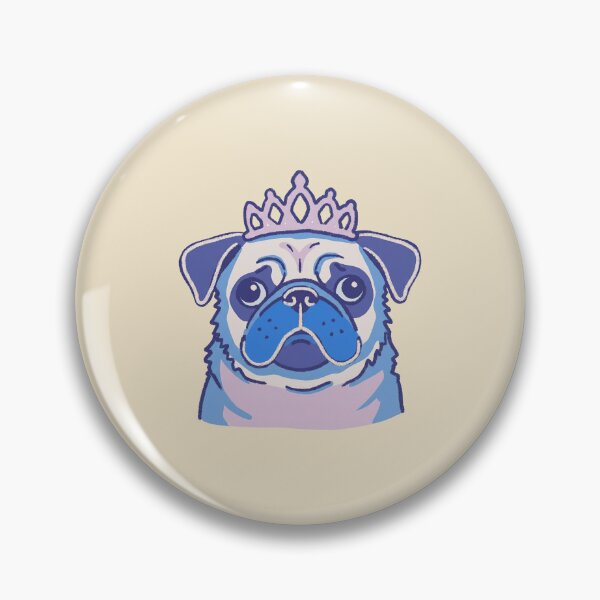 Item preview, Princess Pug Royal Dog Portrait, Cute Blue Puppy Queen with Tiara designed and sold by Magnificent Lizard.
