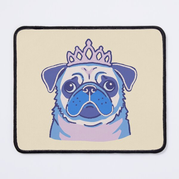 Item preview, Princess Pug Royal Dog Portrait, Cute Blue Puppy Queen with Tiara designed and sold by Magnificent Lizard.