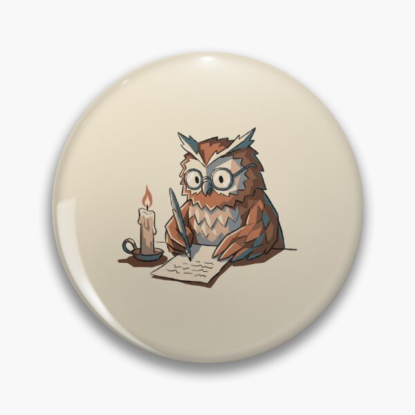 Item preview, Poetry Writing Owl Author with Quill and Candle Illustration designed and sold by Magnificent Lizard.