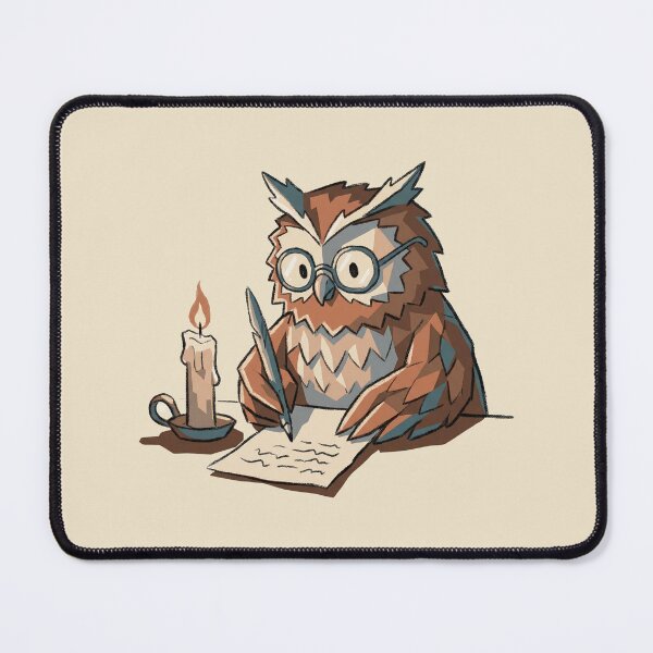 Item preview, Poetry Writing Owl Author with Quill and Candle Illustration designed and sold by Magnificent Lizard.
