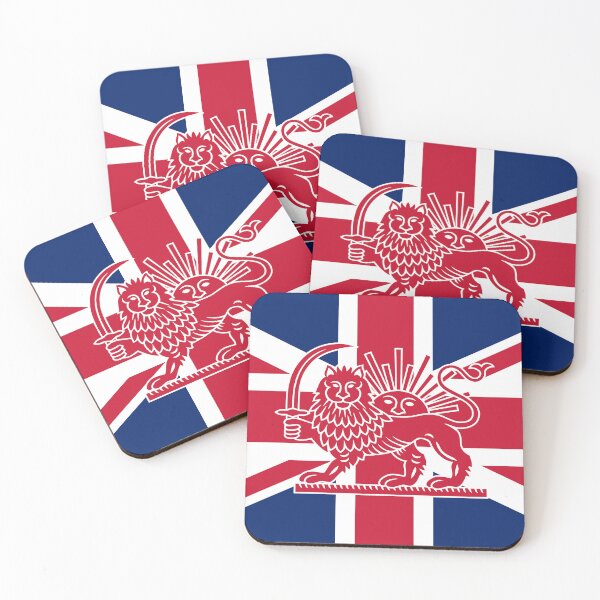 Item preview, British–Iranian Heritage Flag | Lion and Sun Meets the Union Jack designed and sold by FlagX.