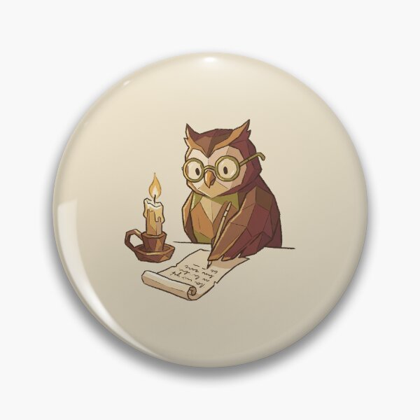 Item preview, Poetry Writing Owl, Studious Bird Author with Candle and Quill, Geometric Low Poly Art designed and sold by Magnificent Lizard.