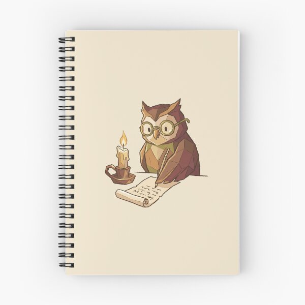 Item preview, Poetry Writing Owl, Studious Bird Author with Candle and Quill, Geometric Low Poly Art designed and sold by Magnificent Lizard.