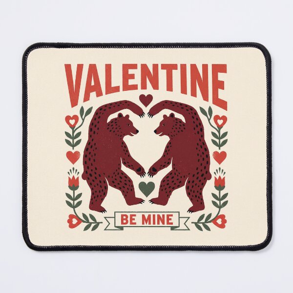 Item preview, Vintage Dancing Bears Be Mine Valentine Folk Art designed and sold by zzz888.