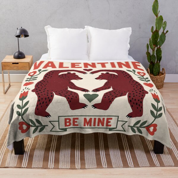 Item preview, Vintage Dancing Bears Be Mine Valentine Folk Art designed and sold by zzz888.