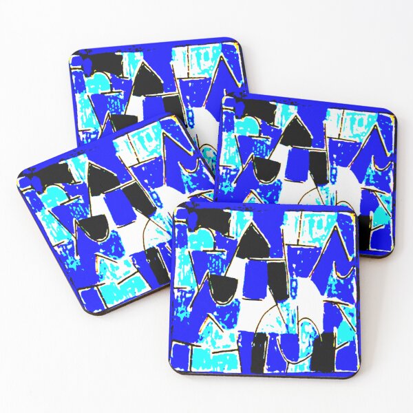 Item preview, blue monday electrize 2 colorful geometric abstract design designed and sold by SmashingDeals.