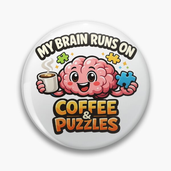 Item preview, My brain runs on coffee and puzzles designed and sold by tSpins.