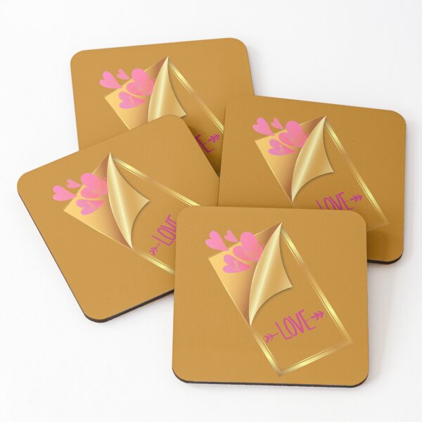 Item preview, Luxe Golden Envelope Heart – Romantic Pink Sparkle designed and sold by SolutionsArt.