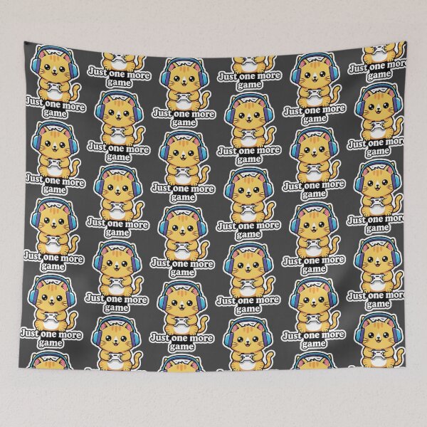 Item preview, Gamer Cat - Just One More Game | Cute Kawaii Gamer Cat designed and sold by Fuechse.