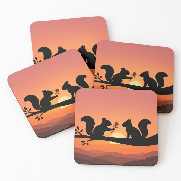 Item preview, Sunset Squirrels – Valentine’s Day Love Silhouette designed and sold by Dogandesighn.