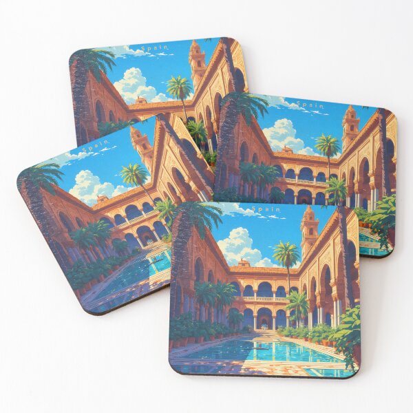 Item preview, Minimalist Vintage Anime View of Alcazar of Seville designed and sold by JacksoonLester.
