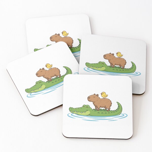 Item preview, Friend Shaped Capybara Riding Alligator designed and sold by Petzzz.
