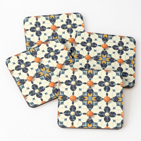 Item preview, Floral pattern, orange-blue designed and sold by In-Spirit24.