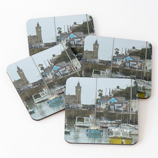 Item preview, Porthleven Harbour Cornwall,yellow fishing  boat designed and sold by kathleenjean.