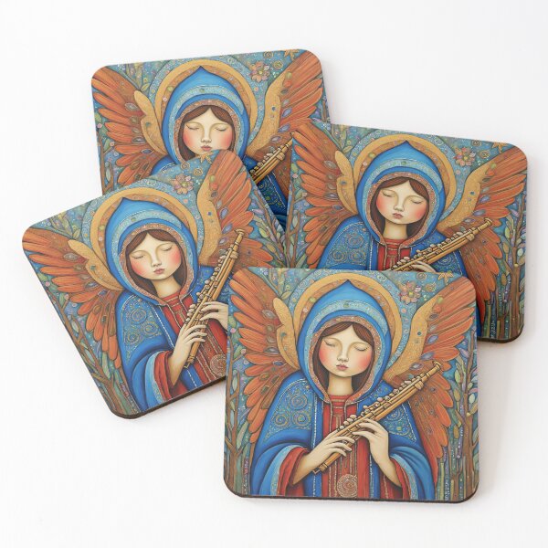 Item preview, Angel with wings wearing a hoodie Playing a Flute designed and sold by Colin Bentham.