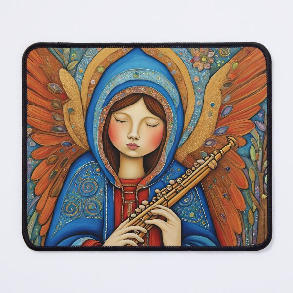 Item preview, Angel with wings wearing a hoodie Playing a Flute designed and sold by Colin Bentham.