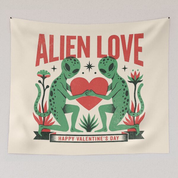 Item preview, Alien Love Vintage Sci-Fi Folk Art designed and sold by zzz888.