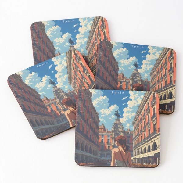 Item preview,  Pastel Anime Girl Contemplating Plaza Mayor Madrid designed and sold by JacksoonLester.
