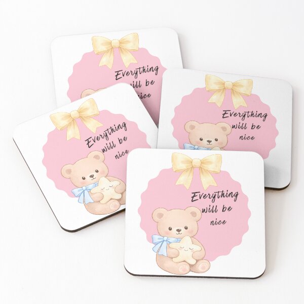 Item preview, Everything Will Be Nice Cute Bear Pastel Illustration designed and sold by ClamberryStudio.