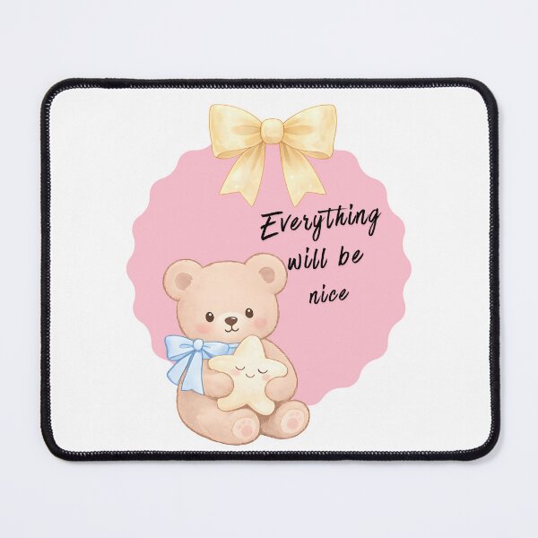 Item preview, Everything Will Be Nice Cute Bear Pastel Illustration designed and sold by ClamberryStudio.