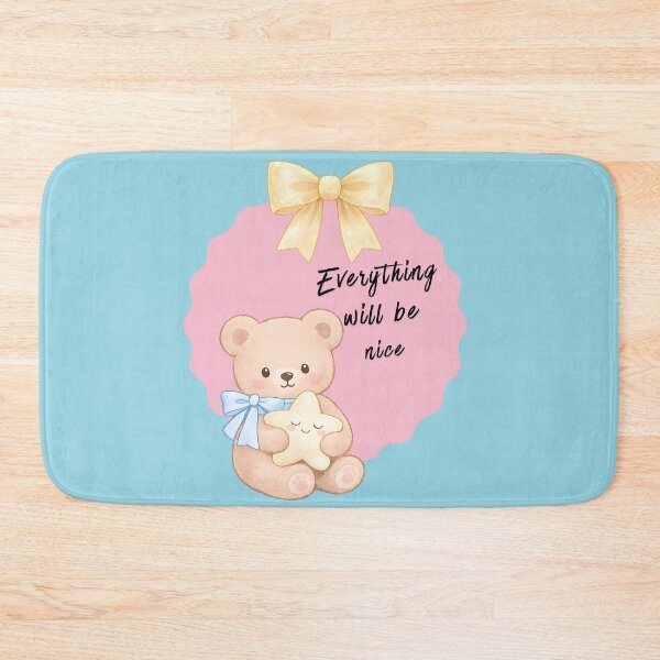 Item preview, Everything Will Be Nice Cute Bear Pastel Illustration designed and sold by ClamberryStudio.