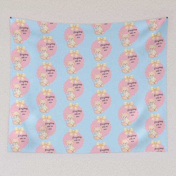 Item preview, Everything Will Be Nice Cute Bear Pastel Illustration designed and sold by ClamberryStudio.