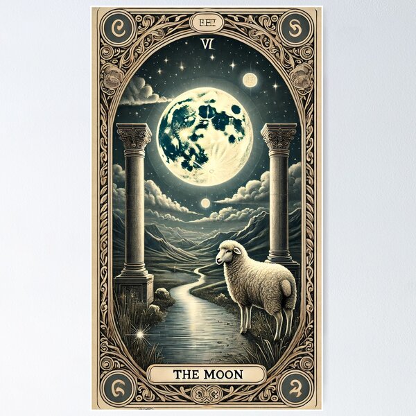 Item preview, Sheepism Tarot – The Moon designed and sold by Thpoar.