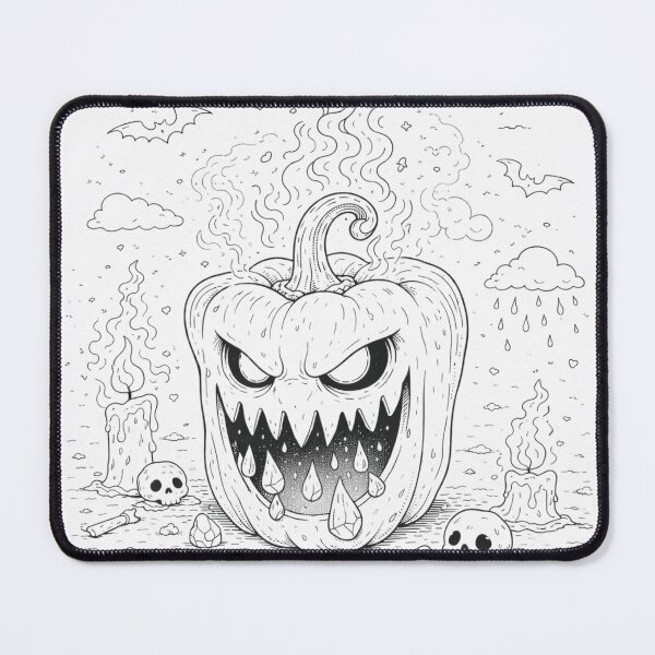 Item preview, Angry Demon Pepper – Spooky Halloween Veggie Monster (Cute Creepy Line Art) designed and sold by ComedyInkFactor.