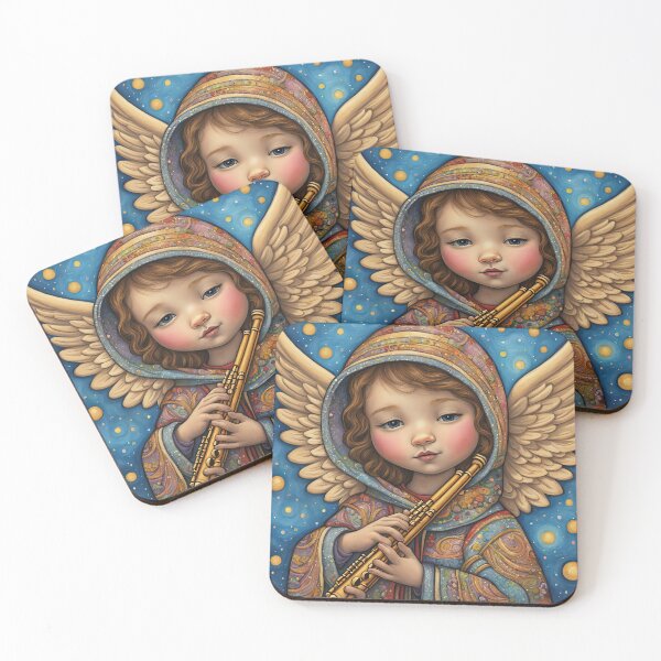 Item preview, Angel with wings wearing a hoodie Playing a Flute designed and sold by Colin Bentham.