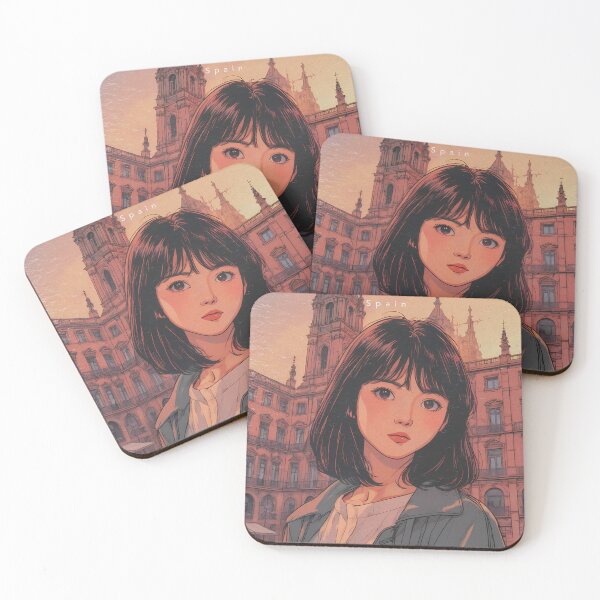 Item preview,  Anime Girl Walking Across Plaza Mayor in Pastel Style designed and sold by JacksoonLester.