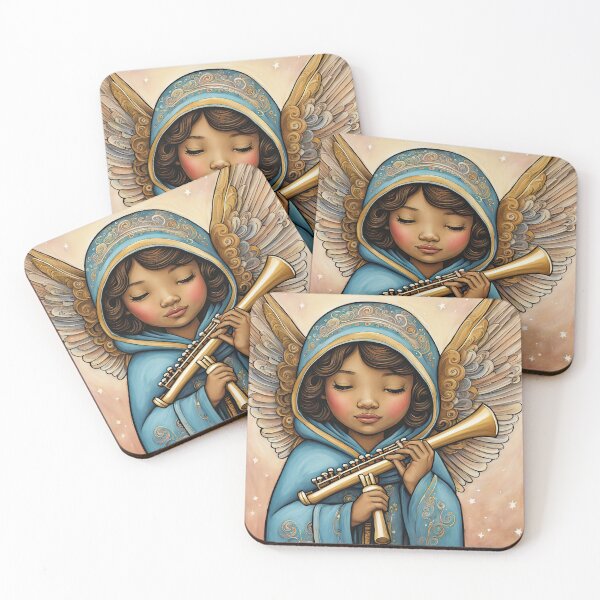 Item preview, Angel with wings wearing a hoodie Playing a Flute designed and sold by Colin Bentham.
