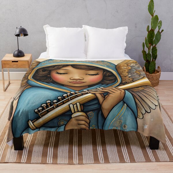 Item preview, Angel with wings wearing a hoodie Playing a Flute designed and sold by Colin Bentham.