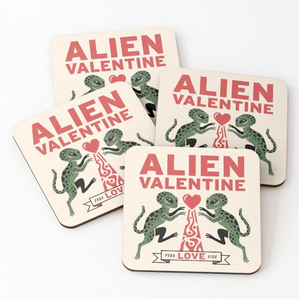 Item preview, Alien Valentine Pura Love Vida Vintage Sci-Fi Art designed and sold by zzz888.