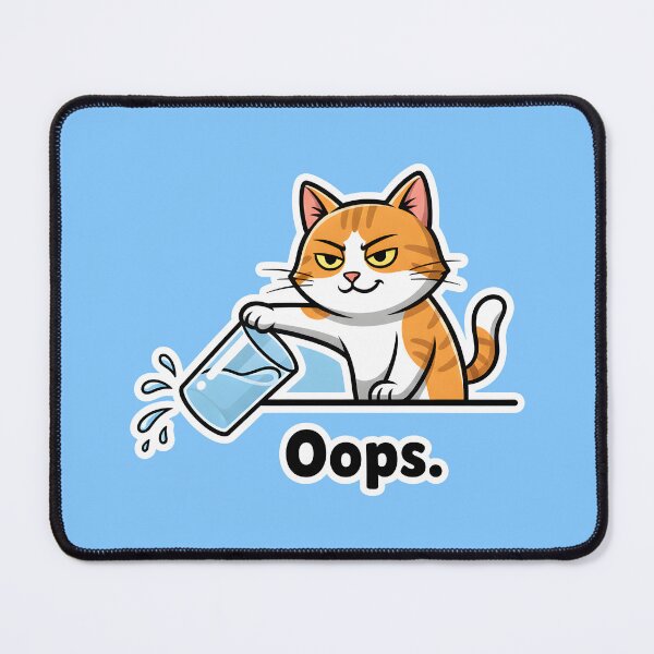 Item preview, Cheeky Cat Oops - Knocked-Over Glass | Funny Cat Statement designed and sold by Fuechse.